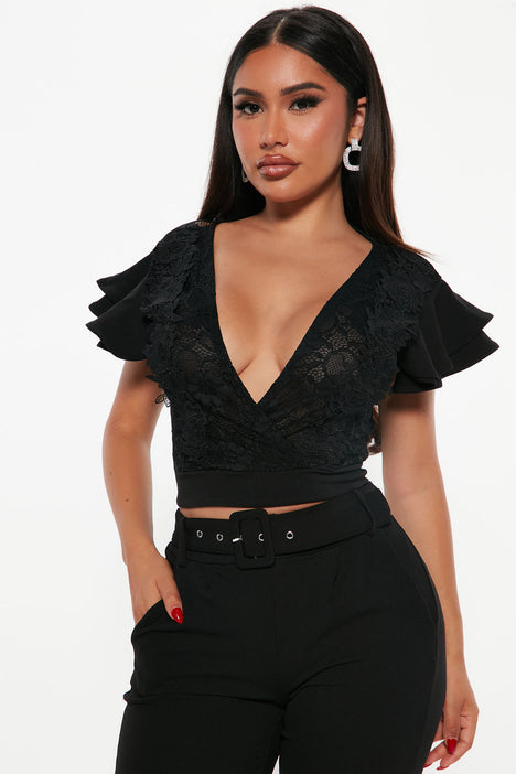 Fashion nova ruffle top sale