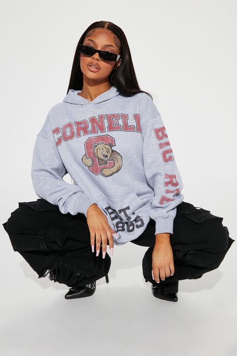 Grey worldwide slogan oversized discount hoodie
