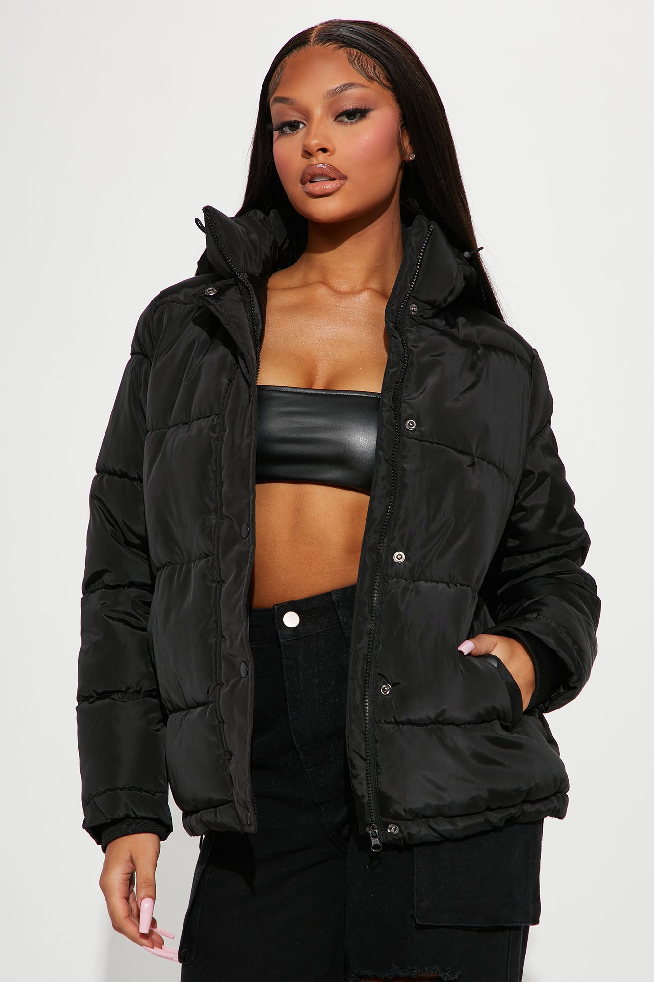 Fashion nova sale black puffer jacket