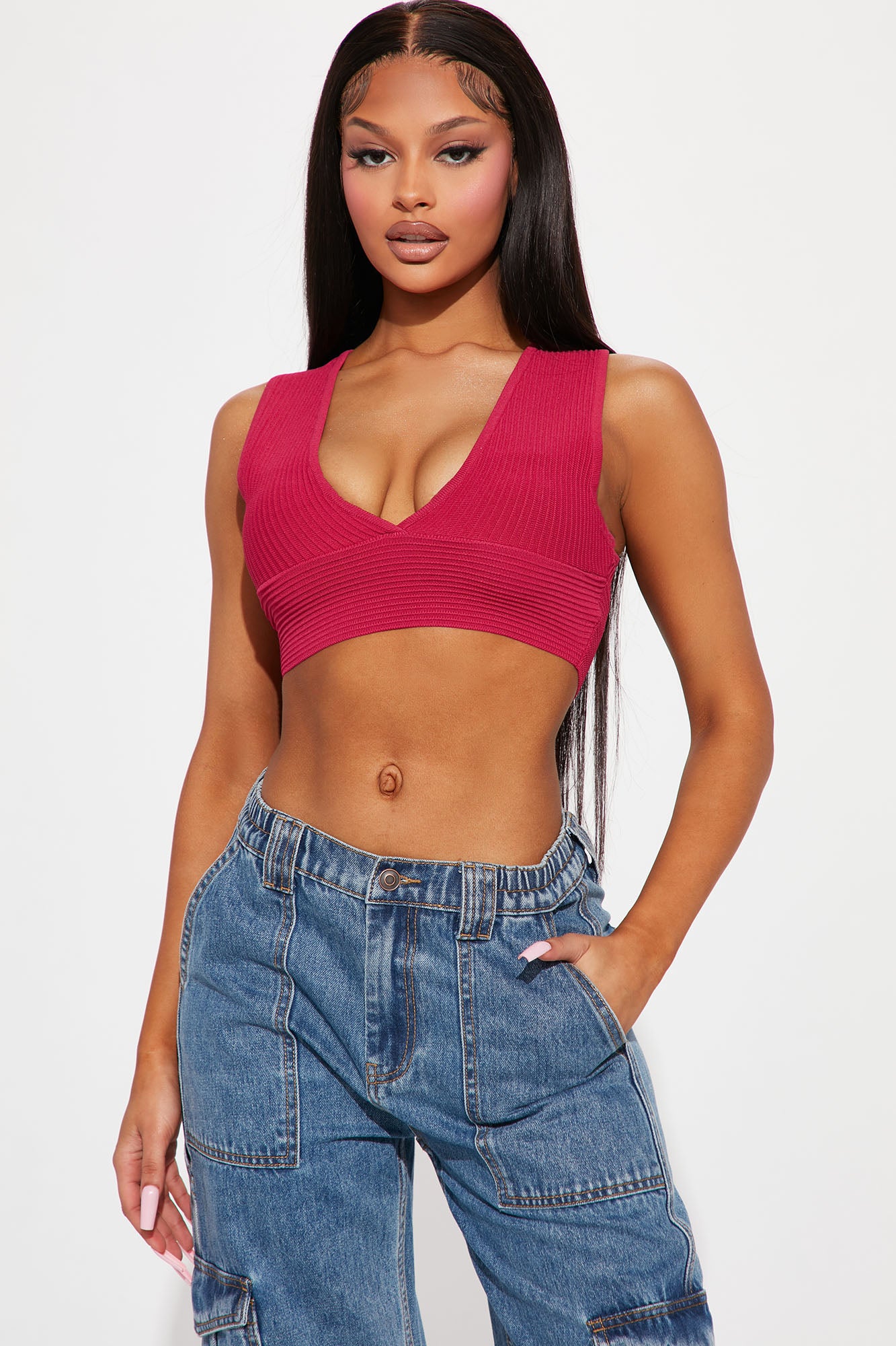 Cropped online sweater tank