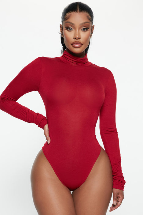 Kayeden Faux Leather Bodysuit - Red, Fashion Nova, Bodysuits