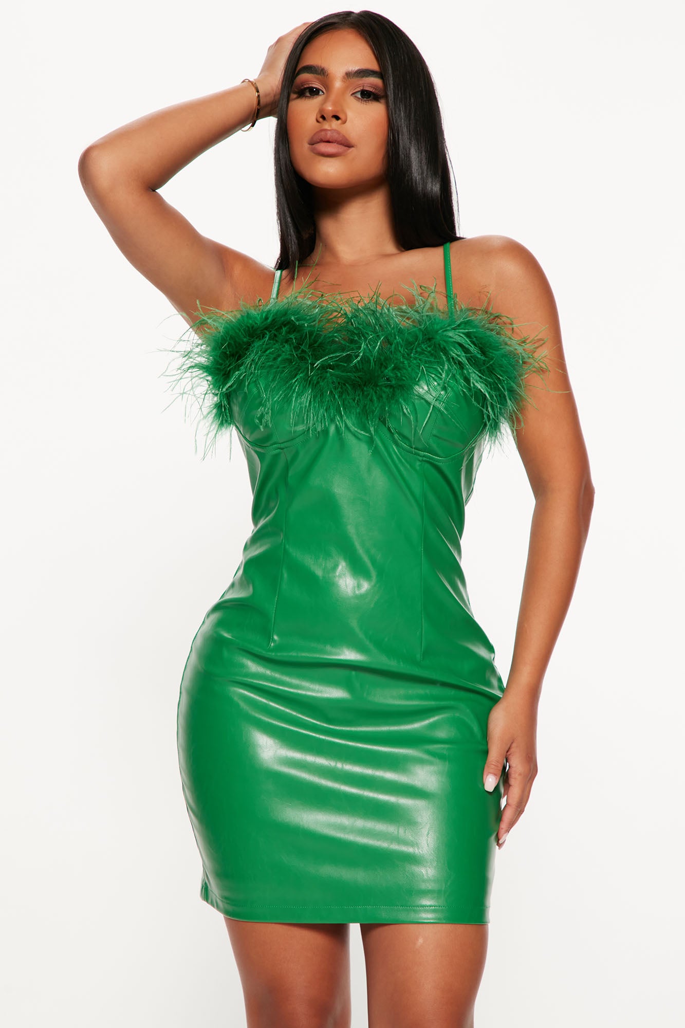Leather and clearance feather dress