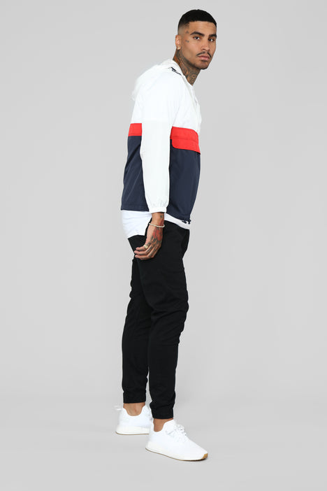 The Takeover Windbreaker Navy combo Fashion Nova Mens Jackets