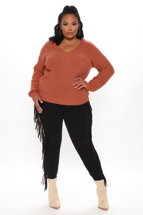 Falls Favorite Girl Sweater II Rust Fashion Nova Sweaters