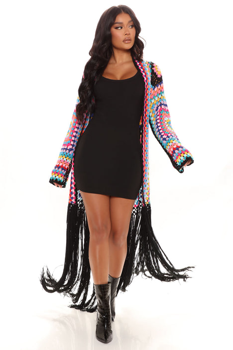 Gypsy Queen Crochet Cardigan Black combo