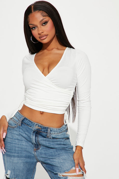 Off white crop on sale top long sleeve
