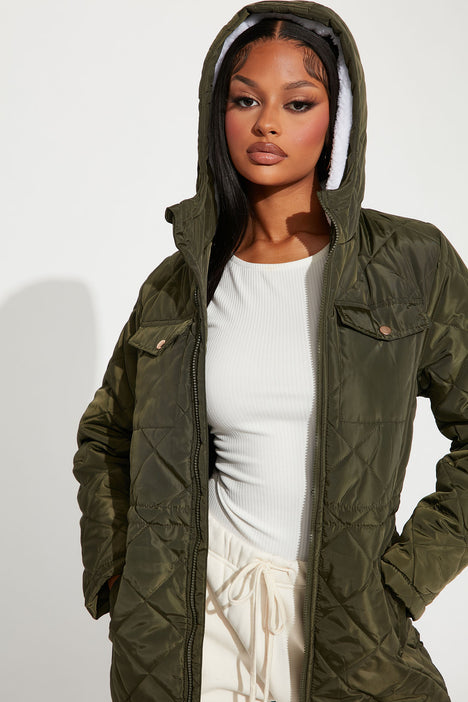 Walks In The Woods Quilted Jacket Olive Fashion Nova Jackets