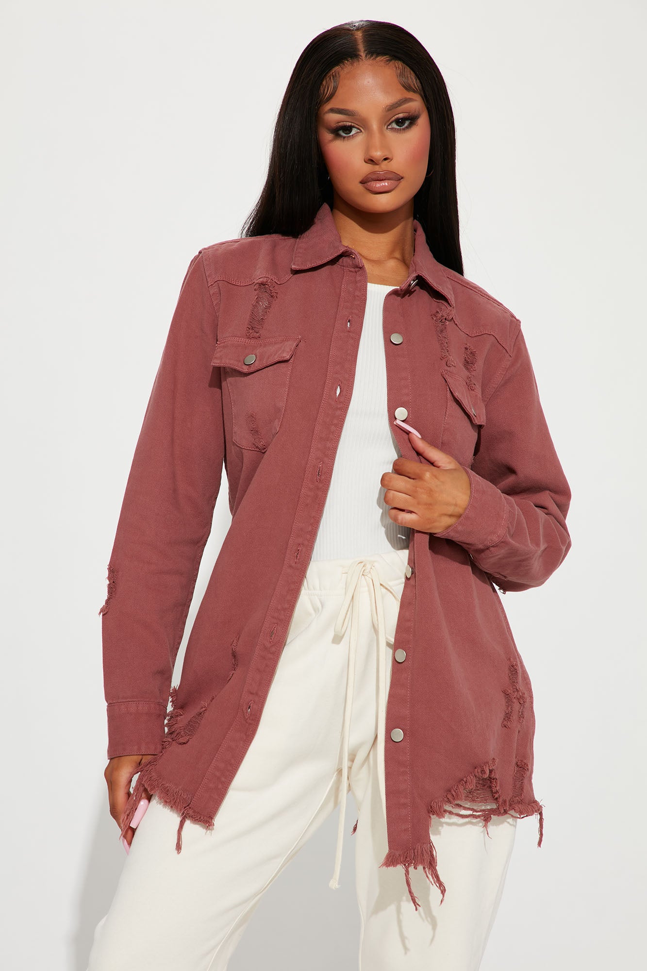 Kaylee Denim Shirt Mauve