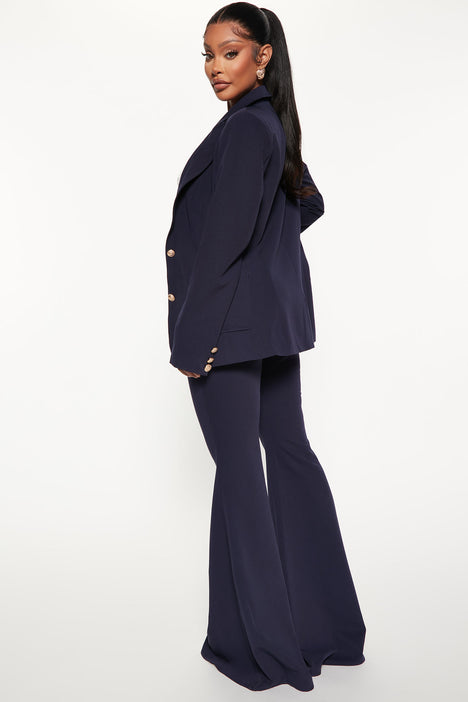 Navy blue cheap formal pant suit