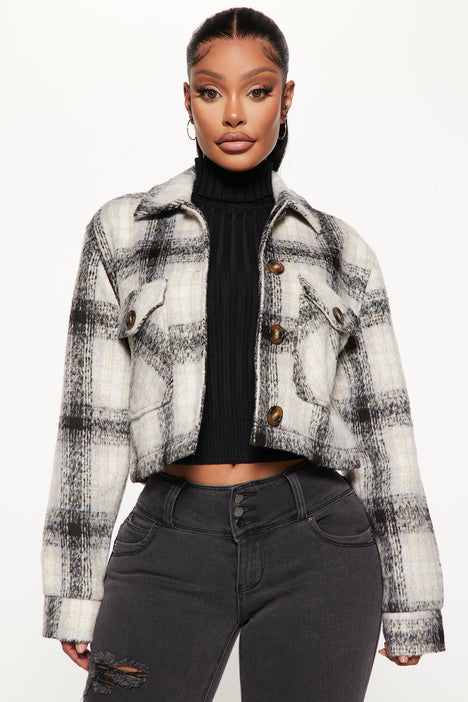 Cropped hot sale plaid jacket