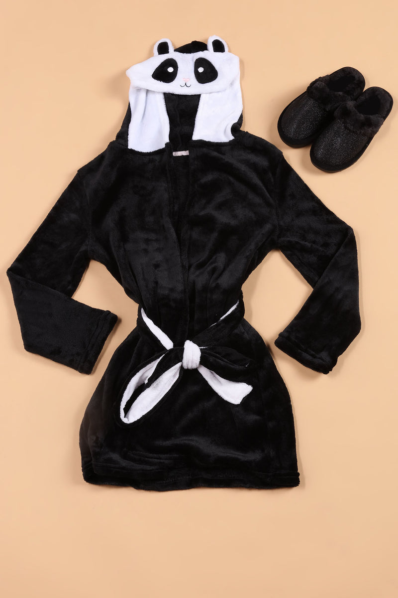 Mini Panda Panda Hooded Robe - Black | Fashion Nova, Kids Sleepwear ...