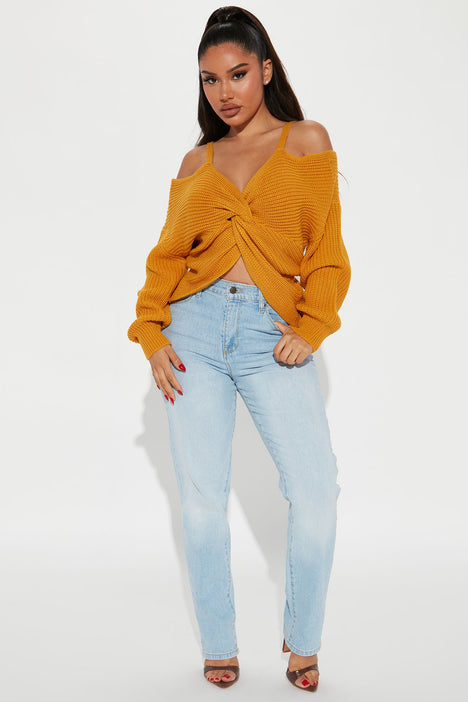 Fashion nova yellow sweater top