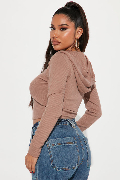 Cut front crop hoodie fashion nova clearance