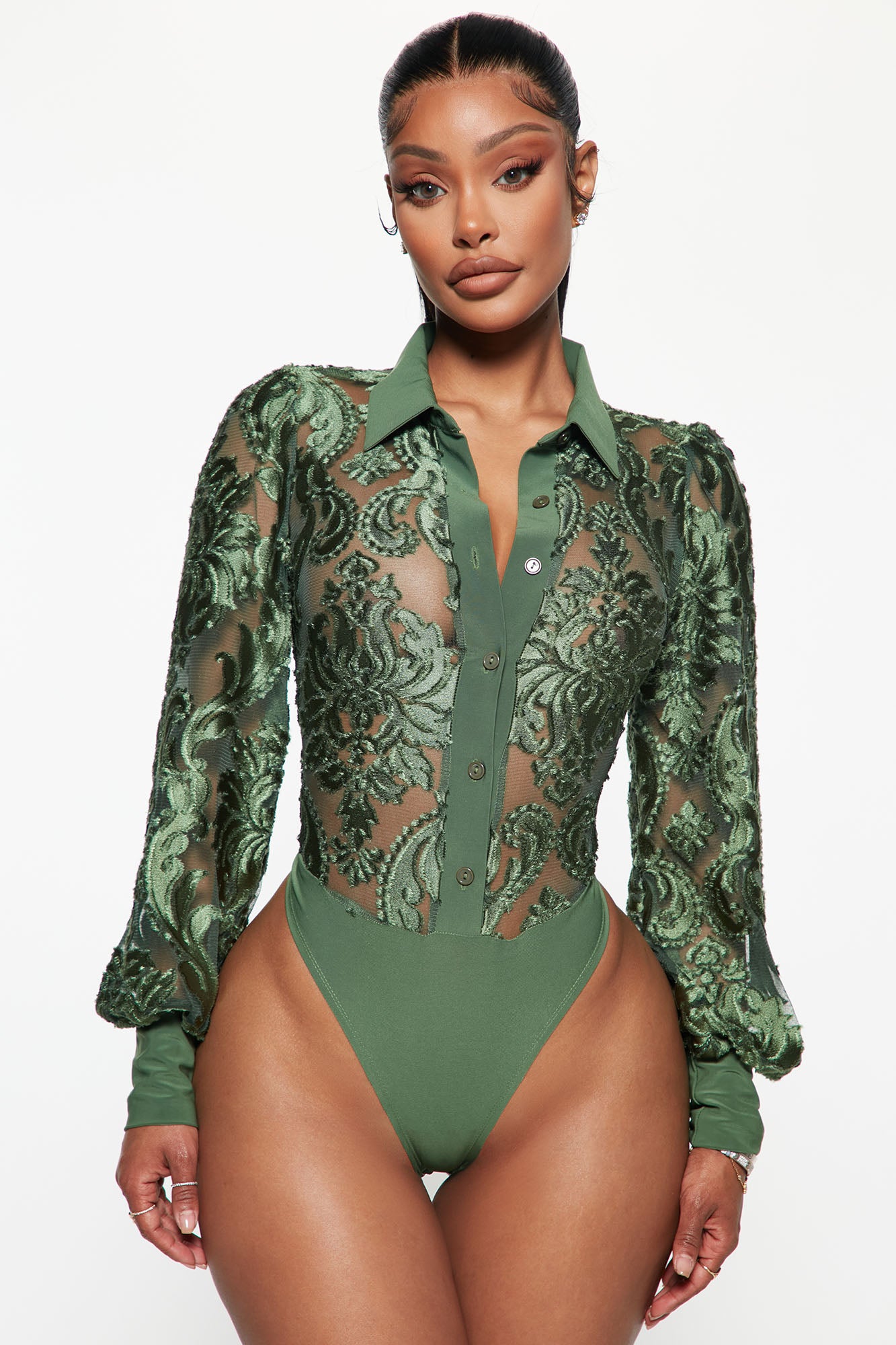 Most Praised Shirt Bodysuit - Olive