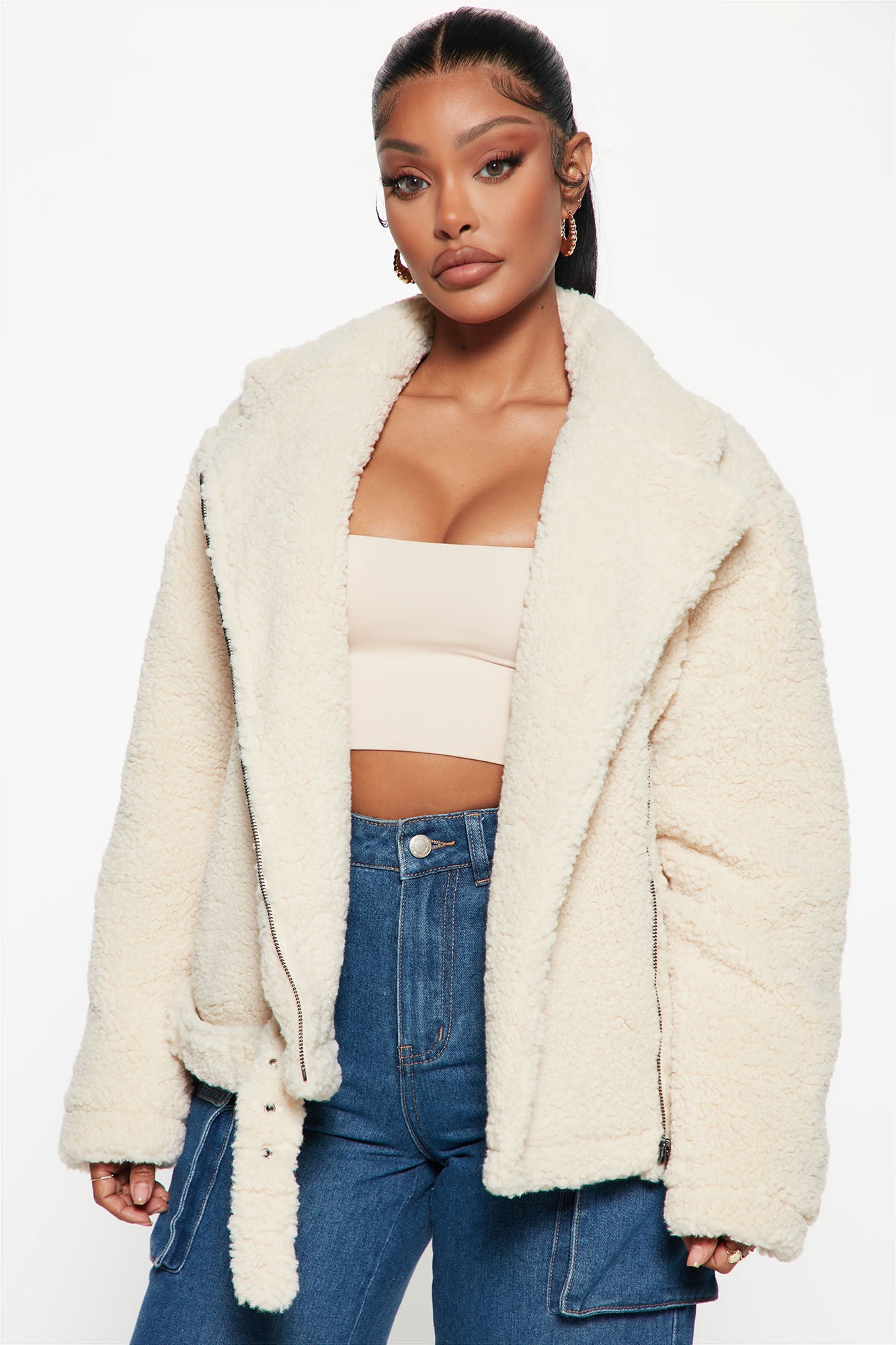 Sherpa jacket deals cream