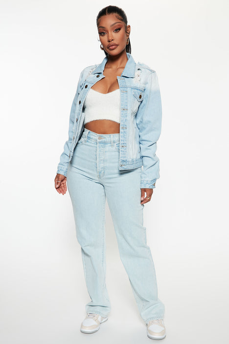 Iconic denim jacket fashion nova cheap
