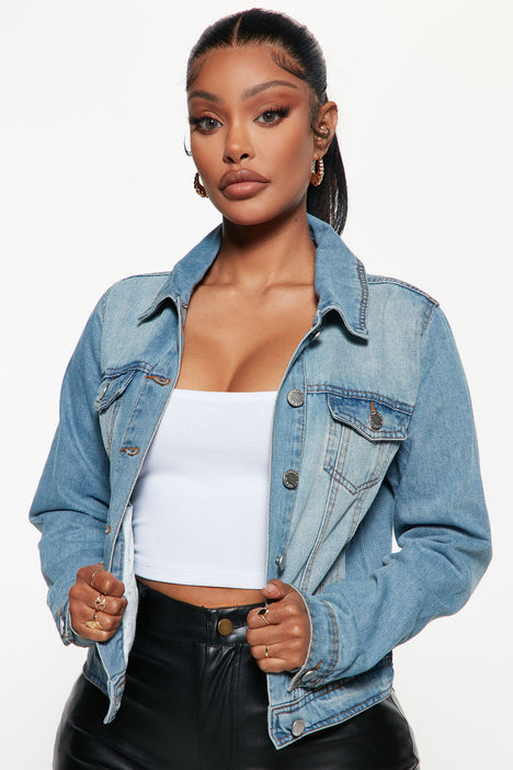 Fashion nova jean jacket with clearance fur
