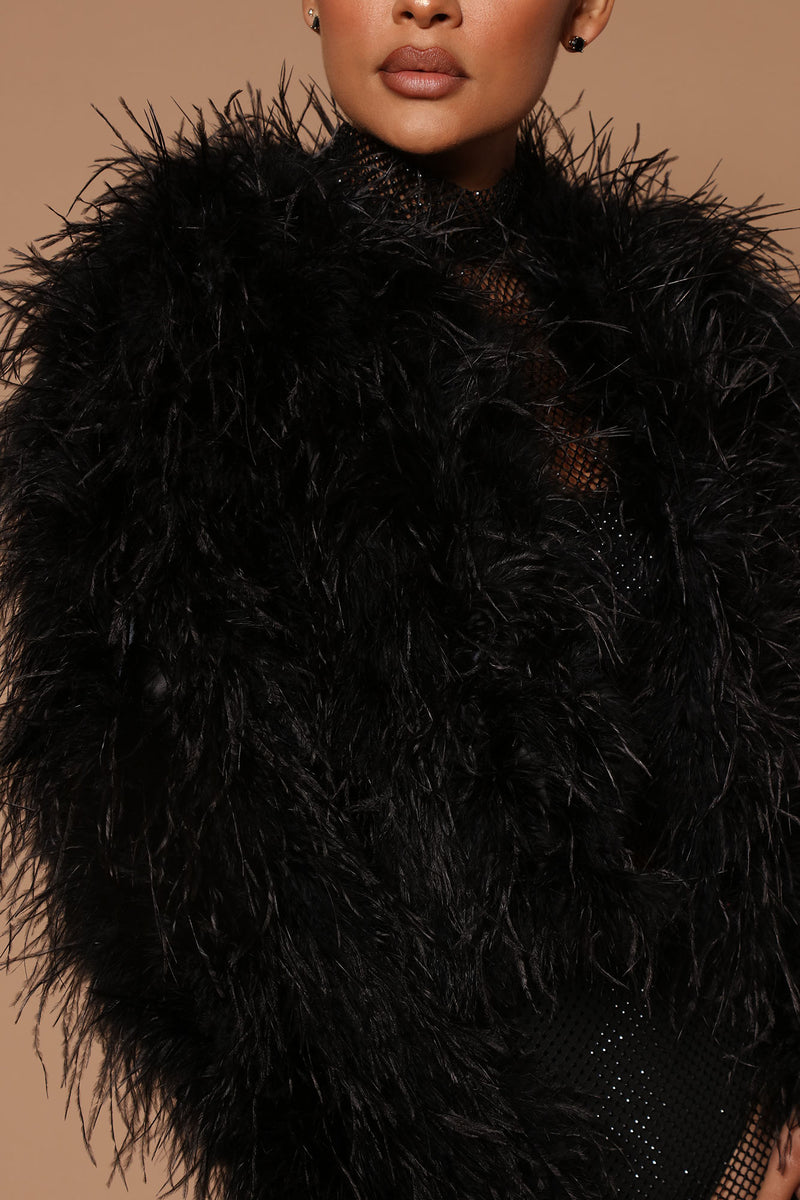 Amalia Feather Coat - Black | Fashion Nova, Luxe | Fashion Nova