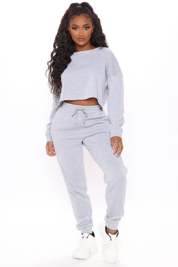 Finding Time Jogger Set Heather Grey Fashion Nova Matching