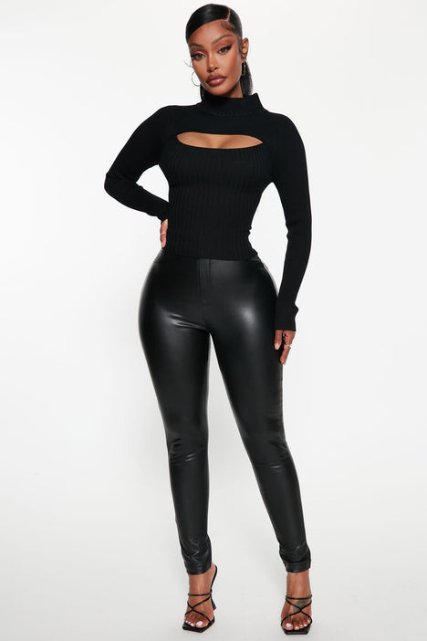 Black turtleneck fashion top nova