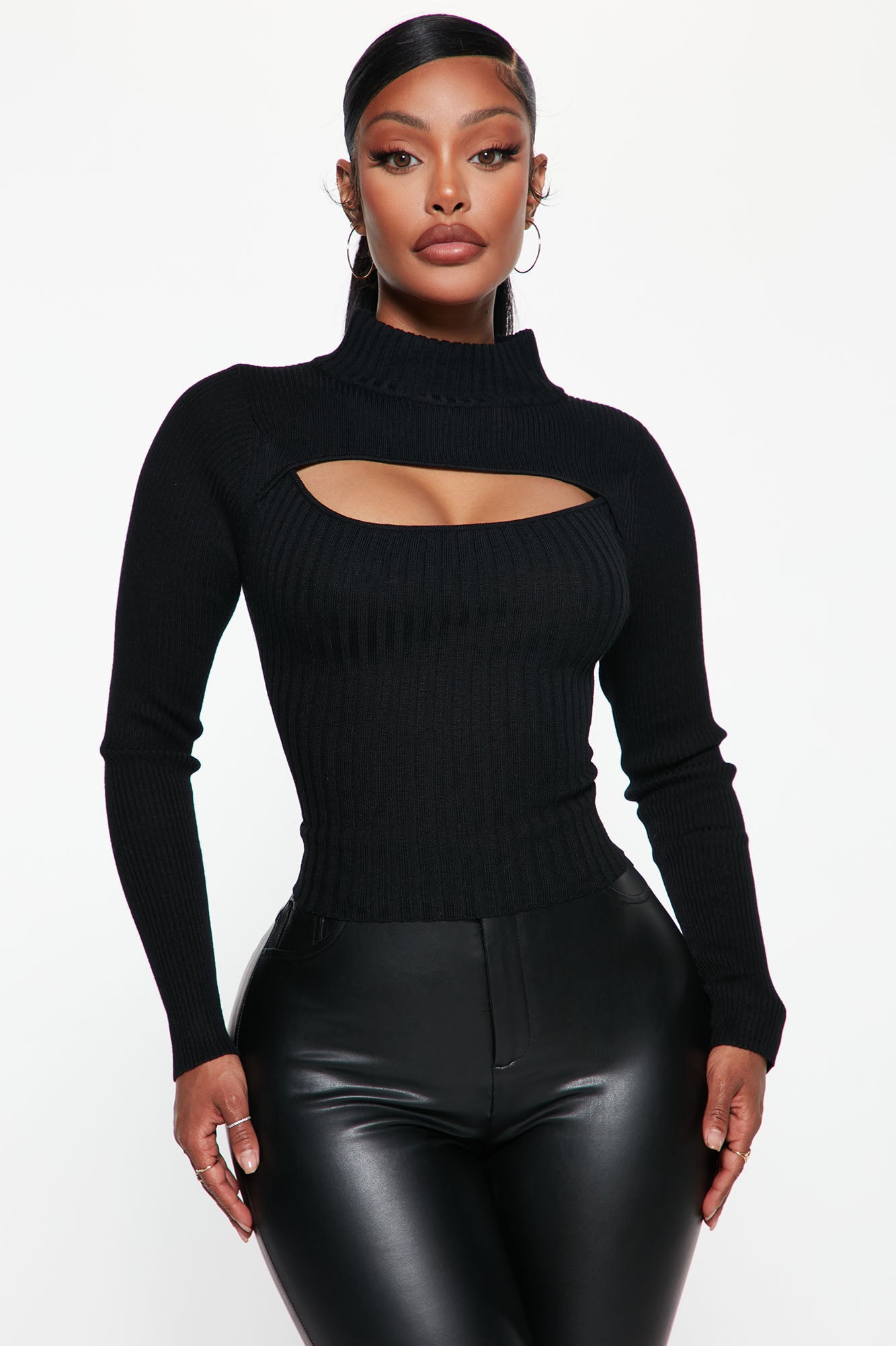 Turtleneck with cutout chest shop