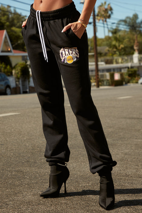 lakers black sweatpants