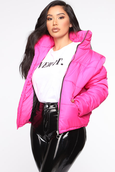 Brighten My Day Puffer Jacket Hot Pink Fashion Nova Jackets