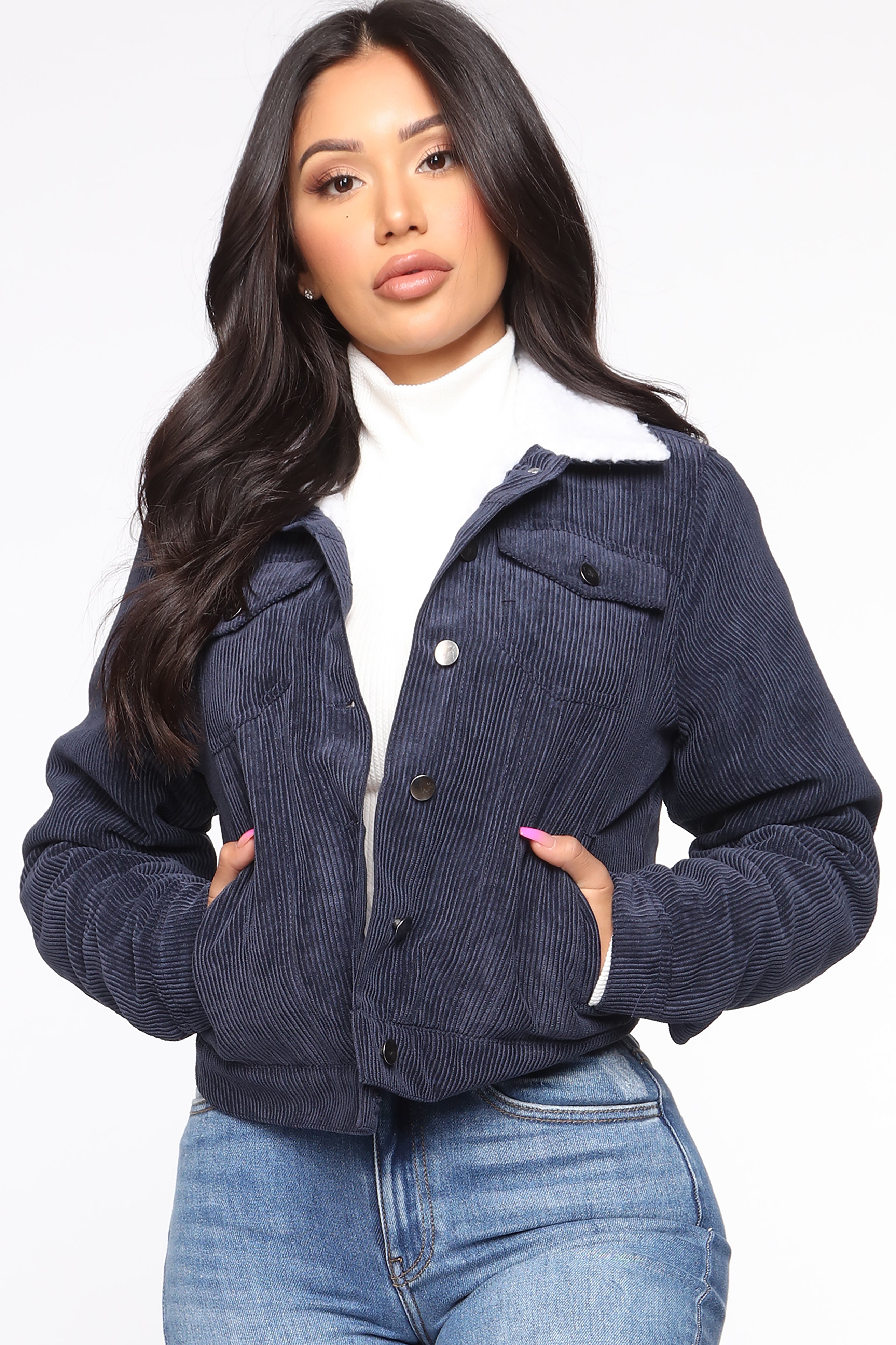Enjoy The Ride Jacket Navy combo Fashion Nova Jackets Coats