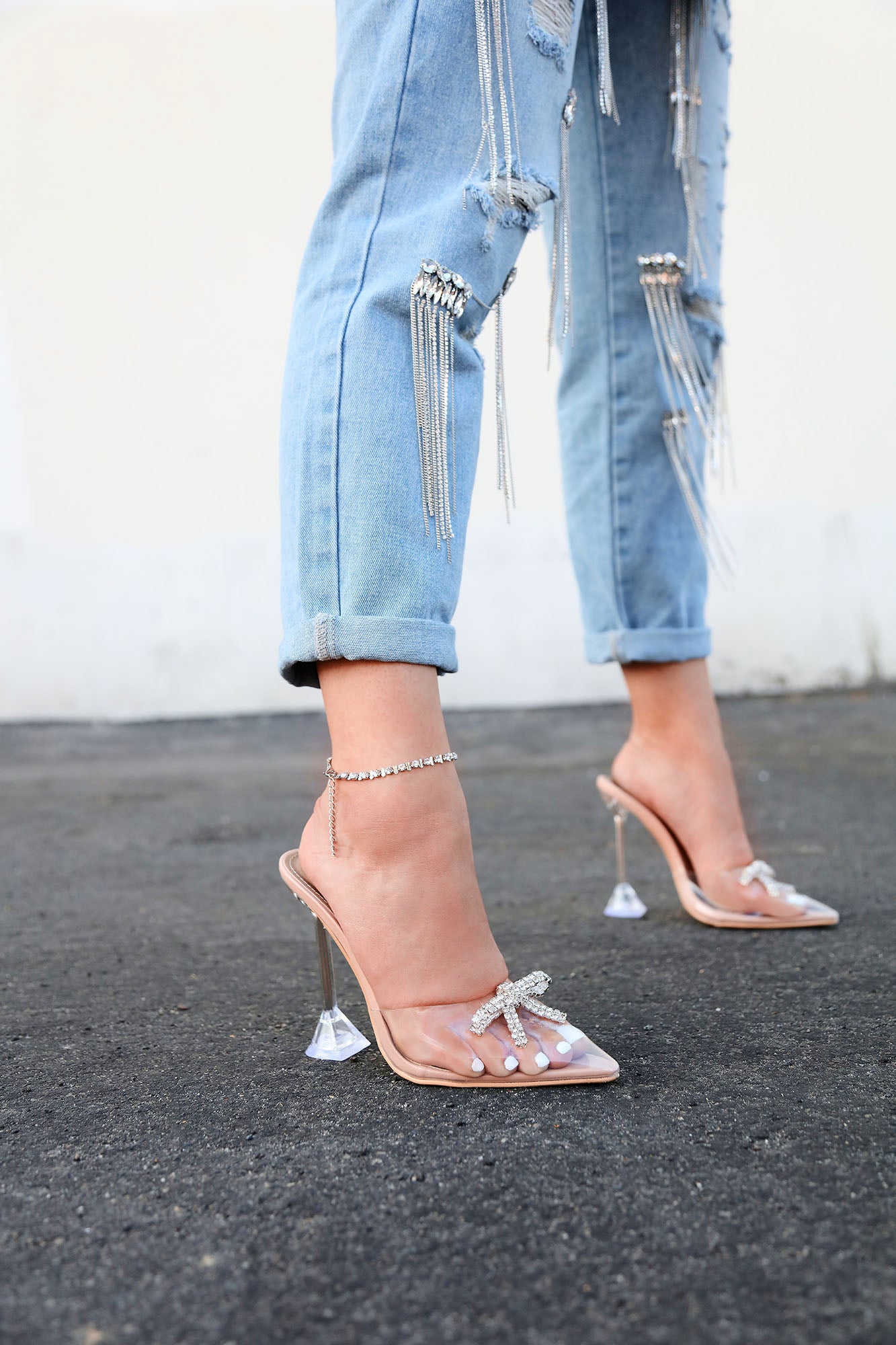 Sassy Nude Studded Flat Mules - Cute Shoes – Shop the Mint
