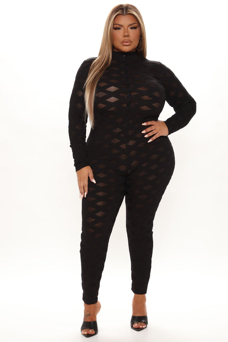Fashion nova sheer jumpsuit hot sale