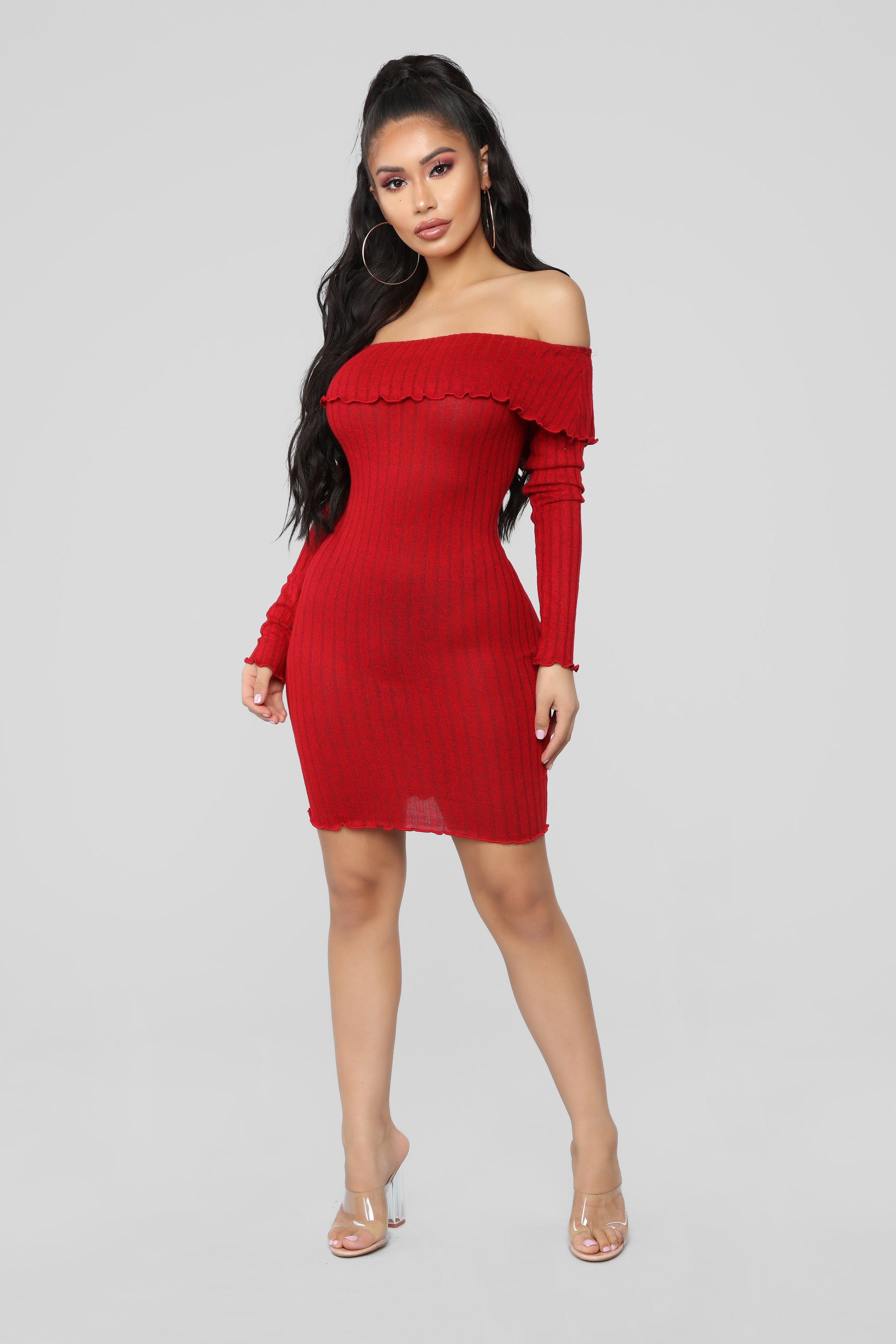 Off the shoulder clearance dress fashion nova