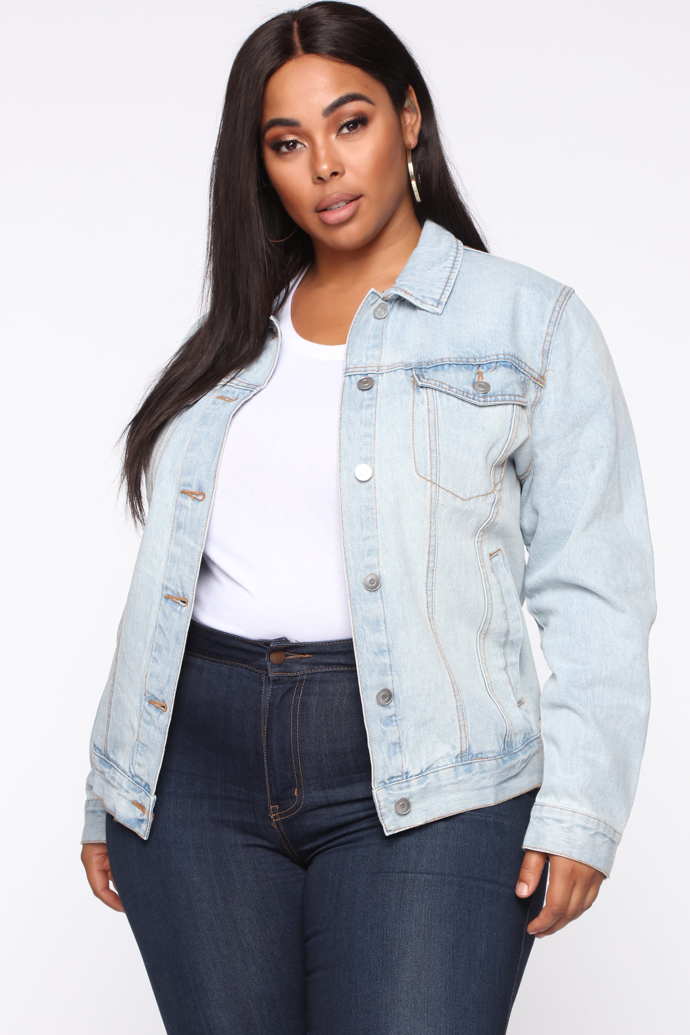 Fashion nova plus size jean jacket top