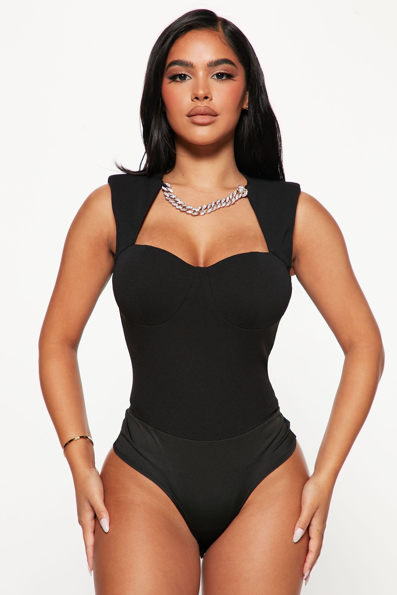 Classy And Rich Bodysuit - Black