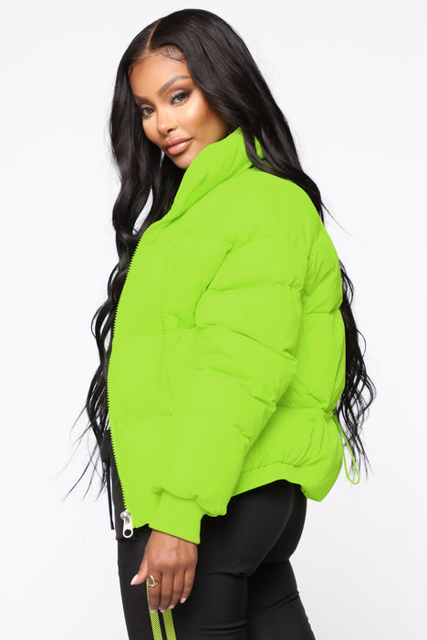 Trippin On You Puffer Jacket Neon Green