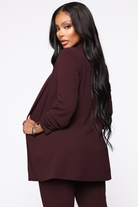 The Celine Blazer Burgundy Fashion Nova Jackets Coats