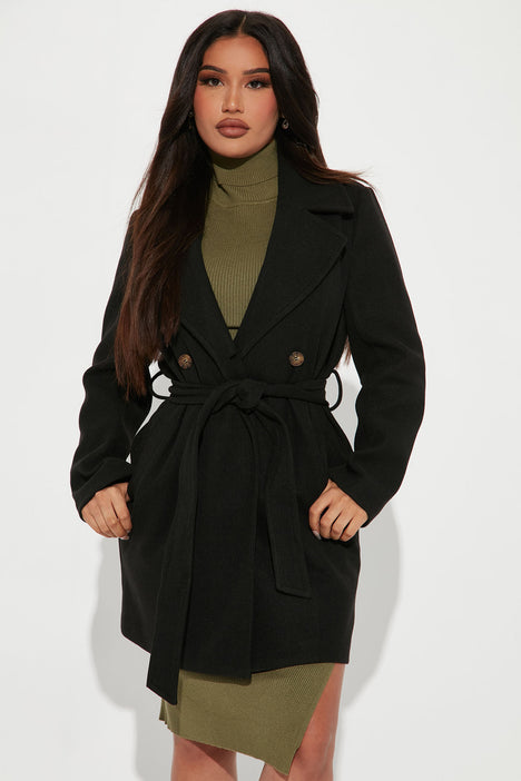 Listen Up Trench Coat Black
