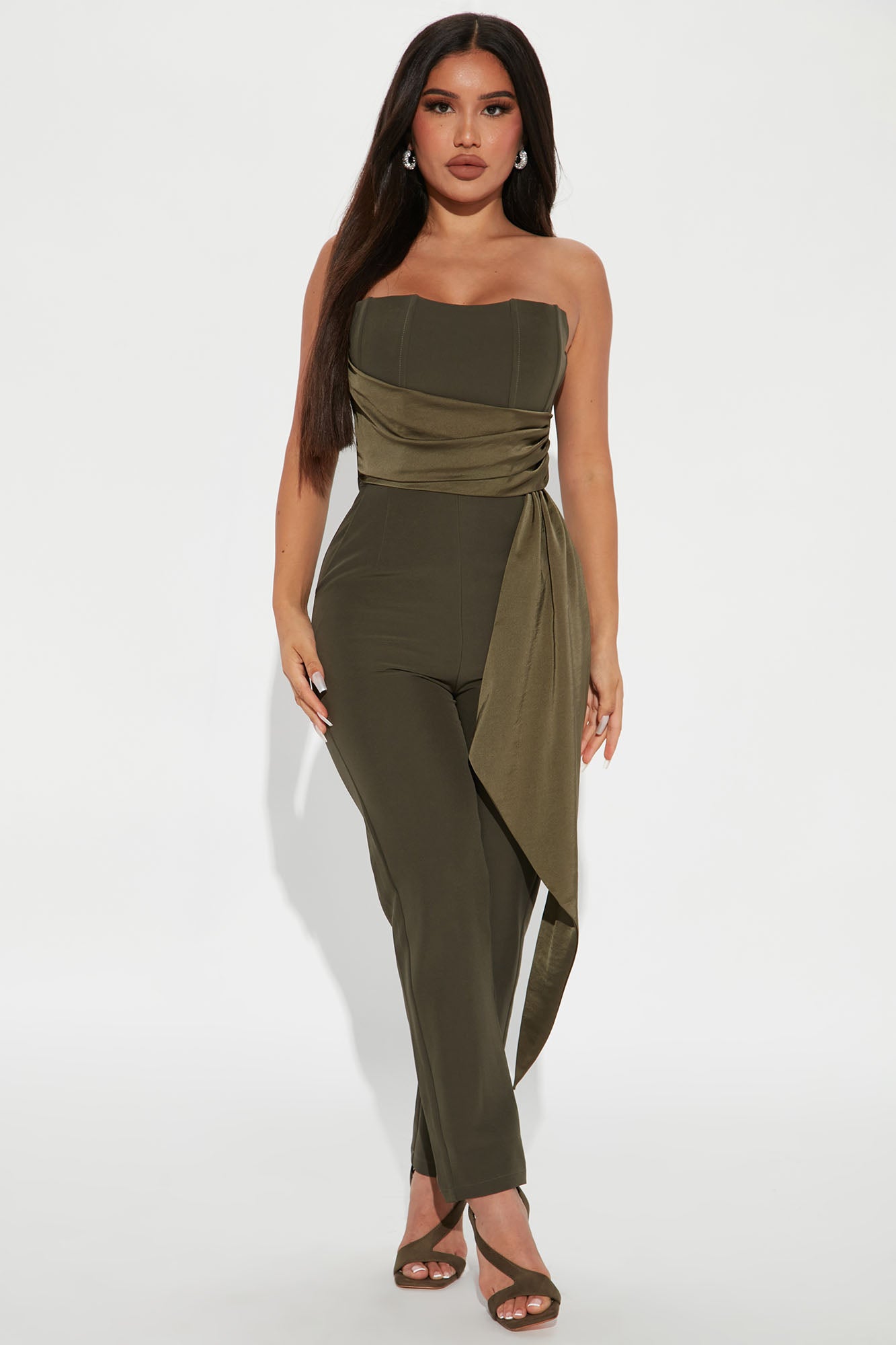 Genesis Petite Jumpsuit - Olive, Fashion Nova, Jumpsuits