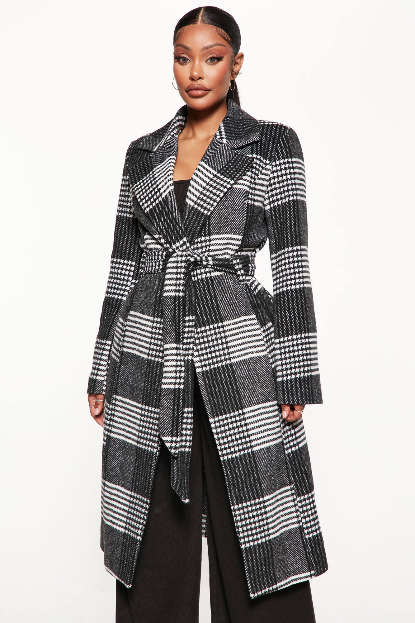 Going Places Plaid Coat Black Fashion Nova Jackets Coats