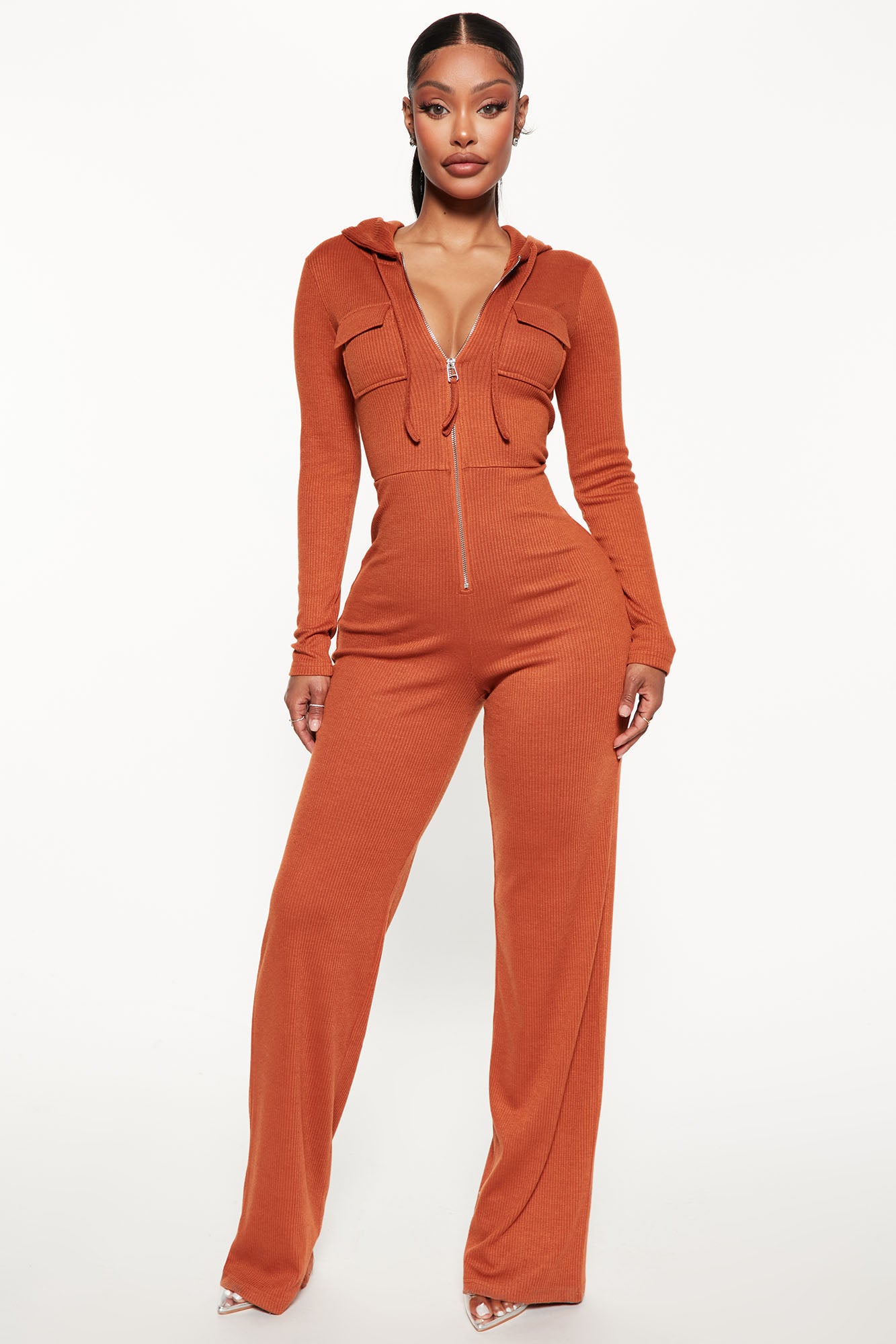 Wide leg best sale ribbed jumpsuit