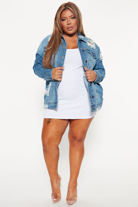 Krissy oversized denim jacket clearance