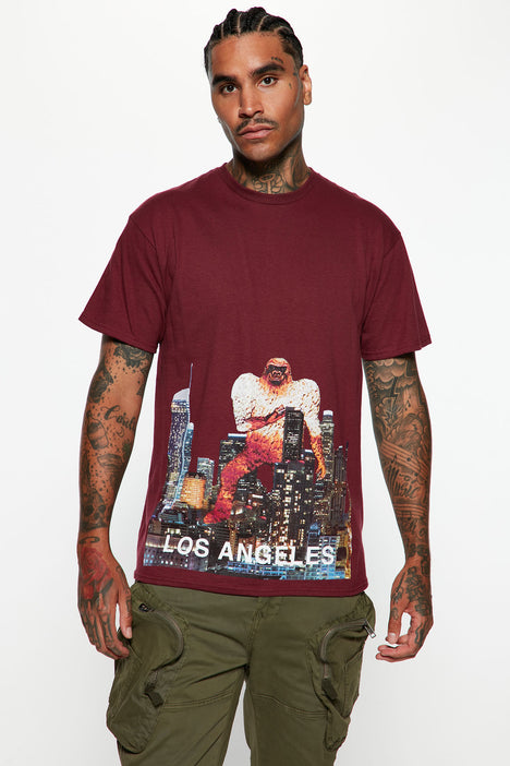 LA Monster Short Sleeve Tee Burgundy