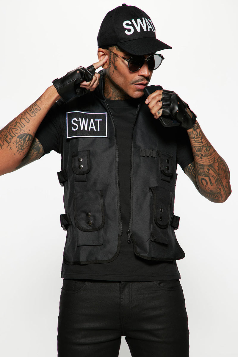 Swat Boss 4 Piece Costume Set - Black | Fashion Nova, Mens Costumes ...