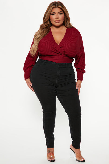 Fashion nova red best sale sweater