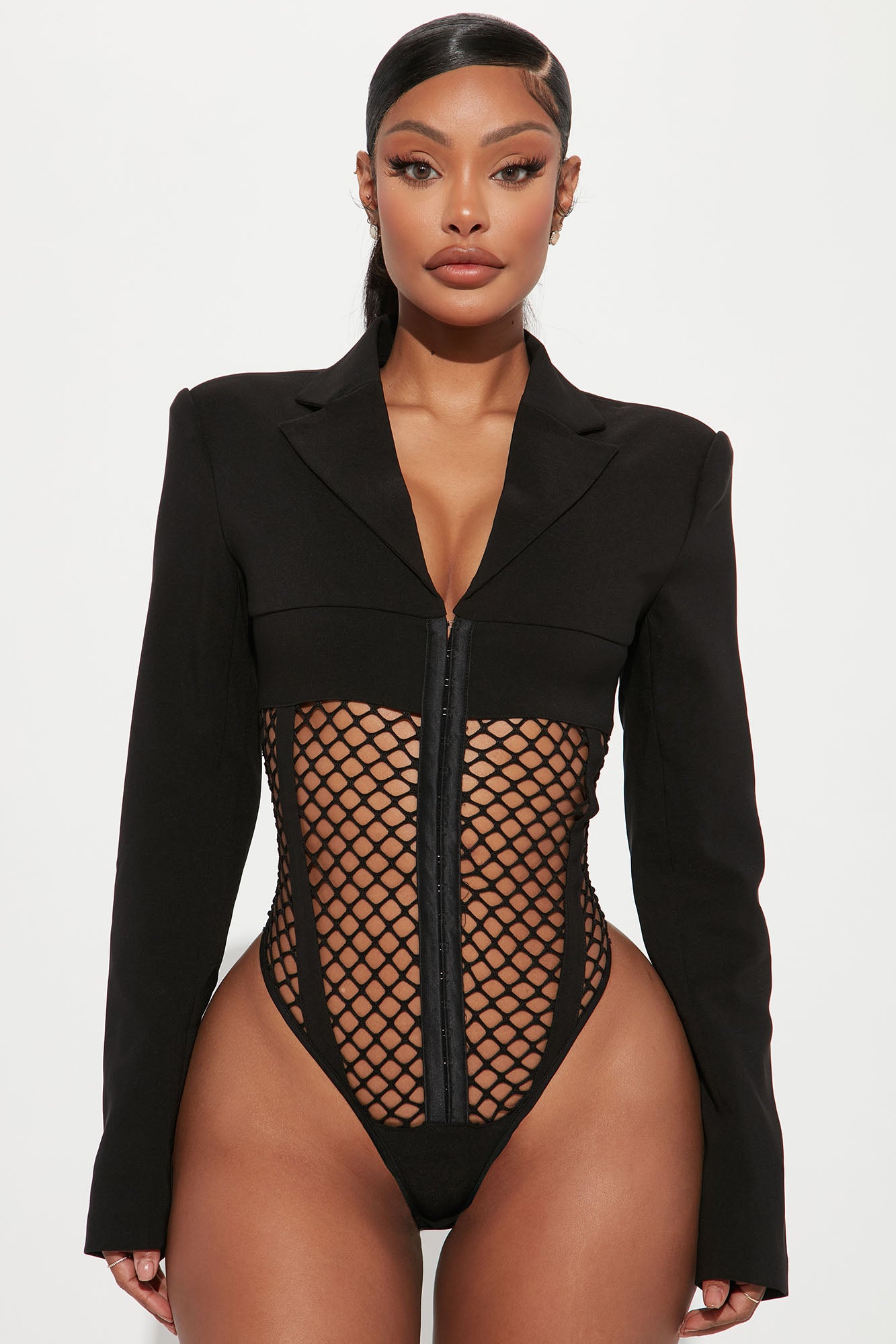 Doing The Most Blazer Bodysuit - Black, Fashion Nova, Shirts & Blouses