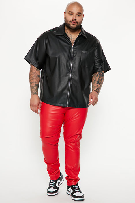 Your Favorite Faux Leather Skinny Pants Red