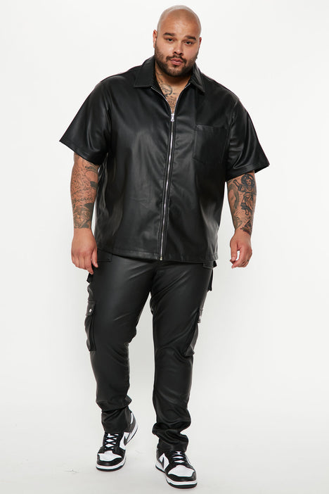 Black zip online up shirt