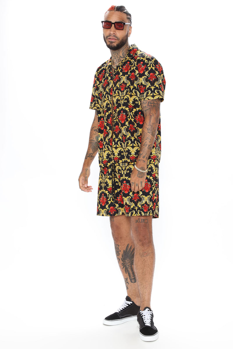 Royce Short Sleeve Woven Top - Yellow/combo | Fashion Nova, Mens Shirts ...