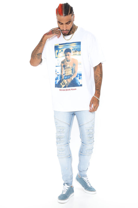 Youngboy Stacks Portrait Short Sleeve Tee - White