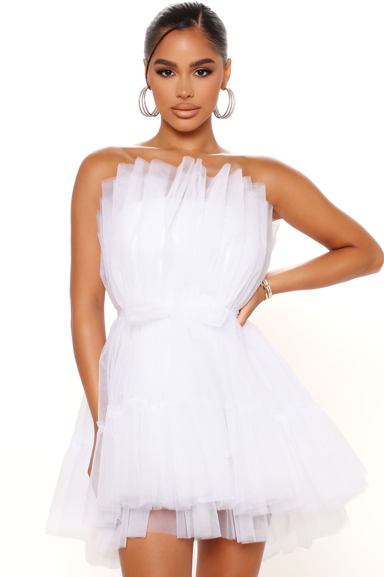 Exclusive Tulle Mini Dress - White