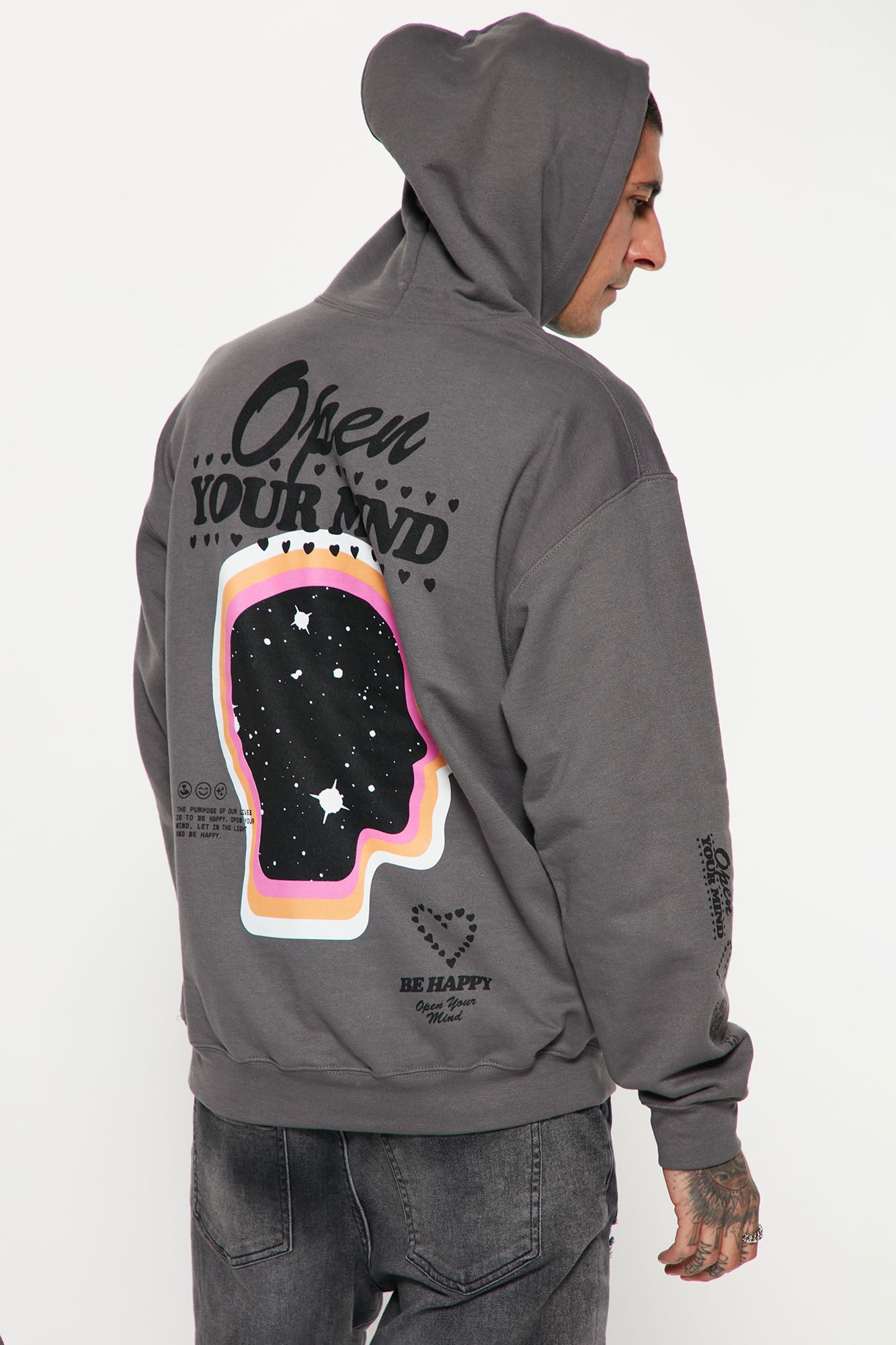 Open Your Mind Hoodie Grey
